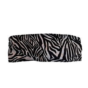 Beach Riot Black Tan & Beige Kelsey Zebra Print Bikini Swim Top - Size S